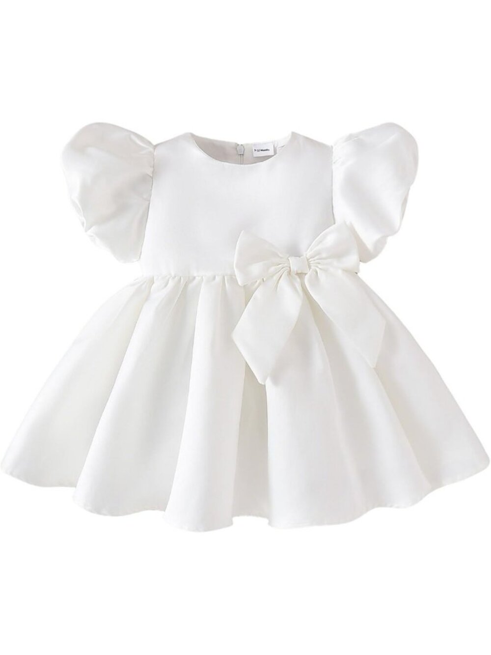 Elegant Black Satin Formal Dress for Baby Girls 3-24M | Special Occasion Outfit